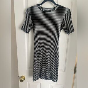 American apparel black and white bodycon t shirt dress